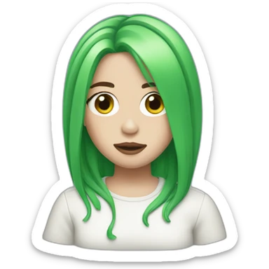 Billie eilish green hair sticker