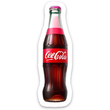 coke bottle with pink logo sticker