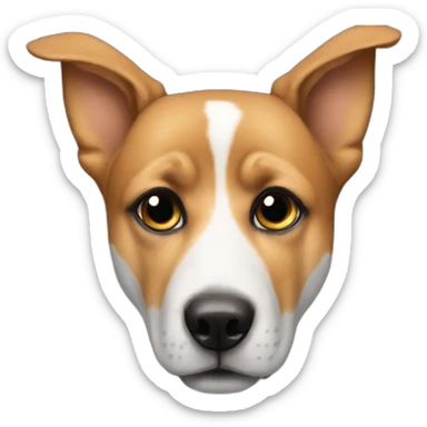 Perro con 1 oreja parada sticker
