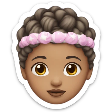 Light skin Newborn with unicorn headband sticker