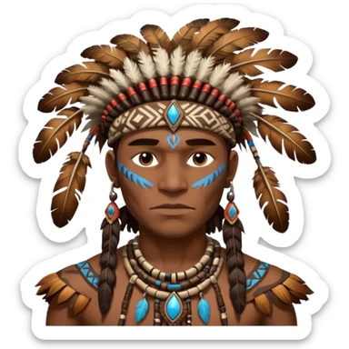 elemental tribal man sticker