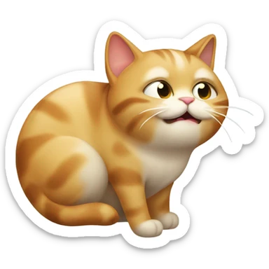 Cat farting sticker
