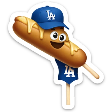 Corndog on stick LA dodgers jersey sticker
