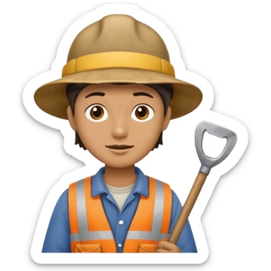 Field Digger with Shovel from Archaeology Team sticker