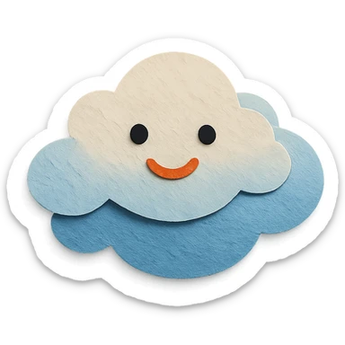 fluffy, layered paper look, paper craft style sticker