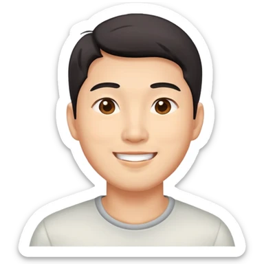 Asian happy good looking male sticker