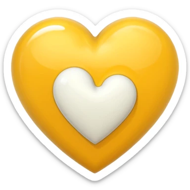 Yellow and white giant heart  sticker