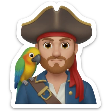 pirate and parrot sticker