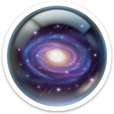 Crystal Ball  with small galaxy's inside sticker