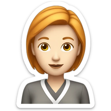 women teacher white skin and ginger sticker