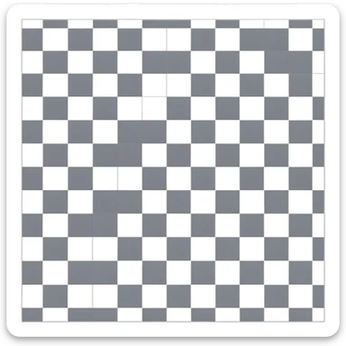 Gray and white checkered pattern, 8x8 grid, minimalist design, flat colors sticker