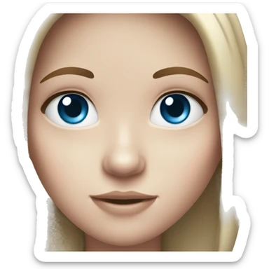 White girl with long straight dark red hair blue eyes  sticker