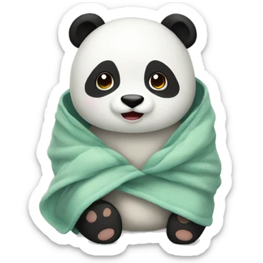 Panda cozy in blanket sticker