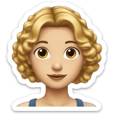 Chloé qui a des cheveux bleu sticker