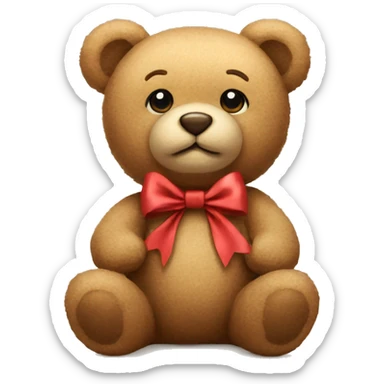 Teddy bear with bow sticker