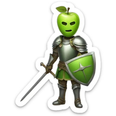 green apple knight with a spear in hand sticker