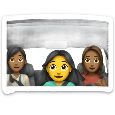 Inside car view from backseat sticker