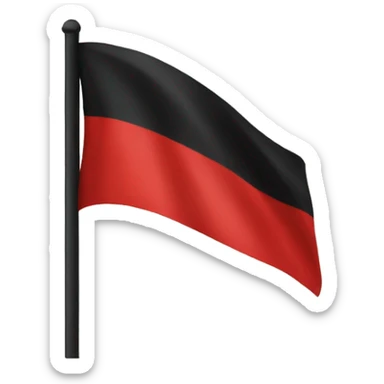 Waves black and red flag with a medium yellow circle in the middle  sticker