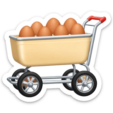 carrito de compras leche huevos carne pues que se vean los huevos mas pequeños  sticker