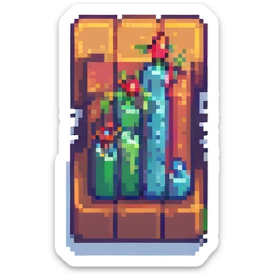 rising graph icon, pixel art style sticker