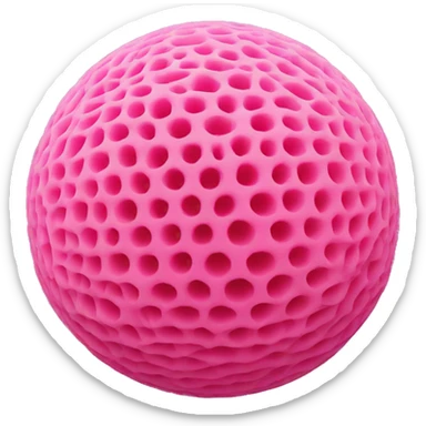 pink spherical mesh sponge sticker