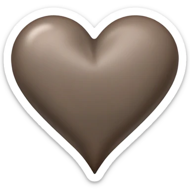 Grayish brown heart sticker