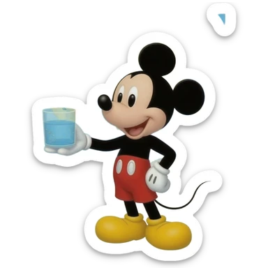Micky mouse drinking round the world sticker