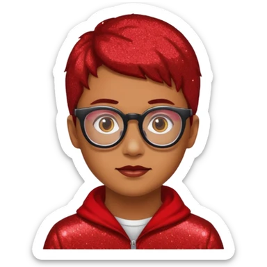 red glitter hacker sticker