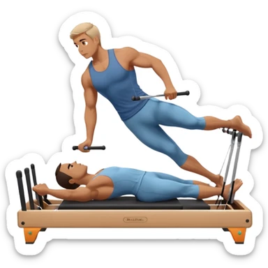 Man doing Pilates on the reformer sticker