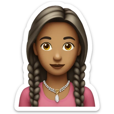 A girl wearing necklace beads sticker