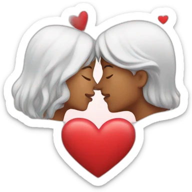 couple kissing hearts flying sticker