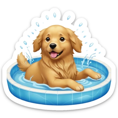 Fay dog in a big pool sticker