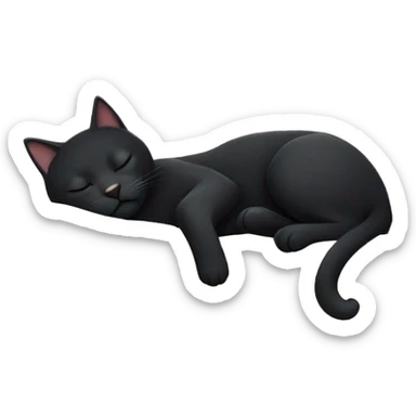 sleeping black cat sticker
