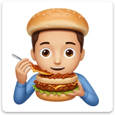 person eating sloppy joe sticker
