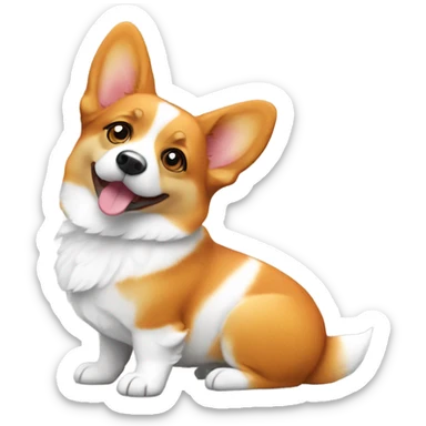 Sassy little orange and white corgi small sticker