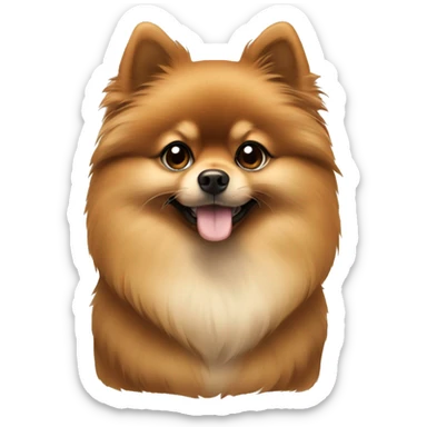 The pomeranian is brown beige in color  sticker