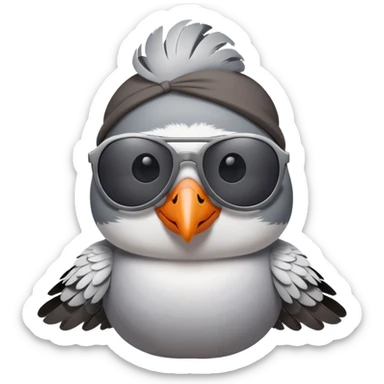 una paloma cool con lentes de sol sticker