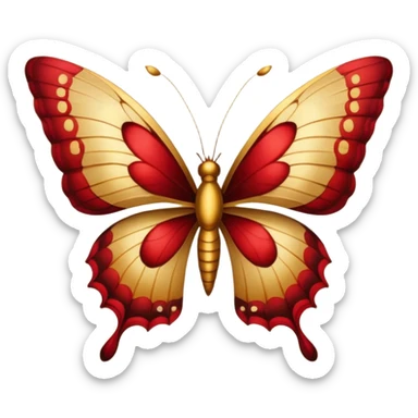 "Golden butterflies with shades of red and brown on their wings, vintage style, intricate details, soft warm lighting, aged parchment background." sticker