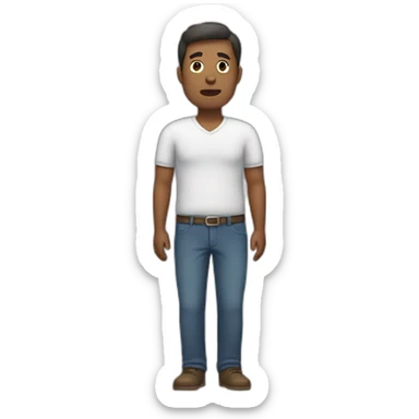 man with a stomach ache sticker