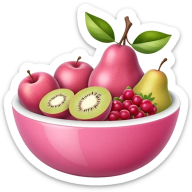 pinkpastel  fruits bowl sticker
