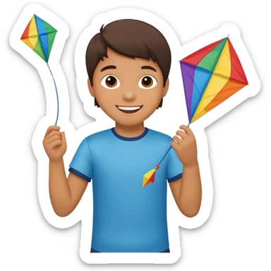 kid with kite sticker