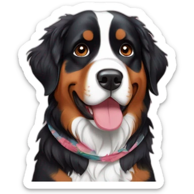 Bernese mountain dog  buttefull cute with bandanna sticker
