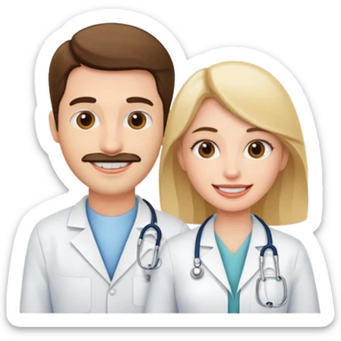 dentistas hombre y mujer  sticker