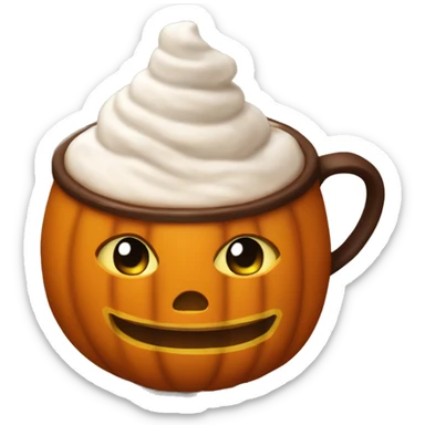 Hot cocoa in a pumpkin cup sticker