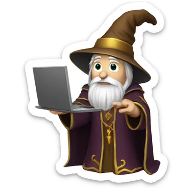 wizard with computer sticker