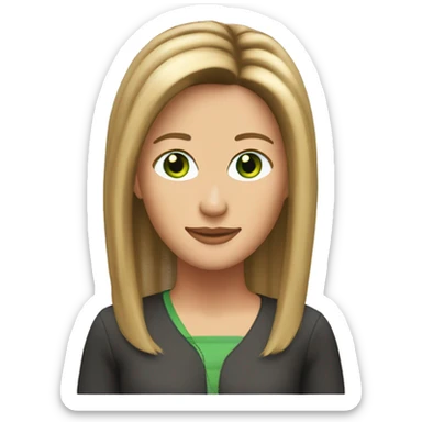 Rachel Green friends with hair highlights and green eyes sticker