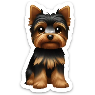 Yorkie black & brown  sticker