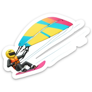 Kiteboarding with skis sticker