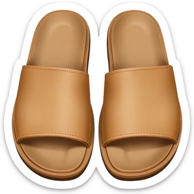 open toe male light tan slide with dark tan edges sticker