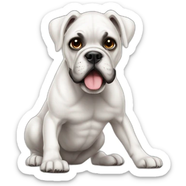 The white boxer is training sticker